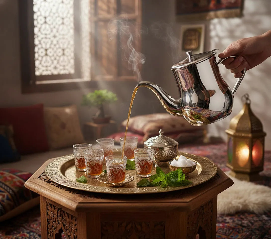 Théière Marocaine en Inox Poli – 700/ 950 ml