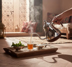 Théière Marocaine Traditionnelle en Inox Poli – Argent & Or – 1,2 L / 1,8 L