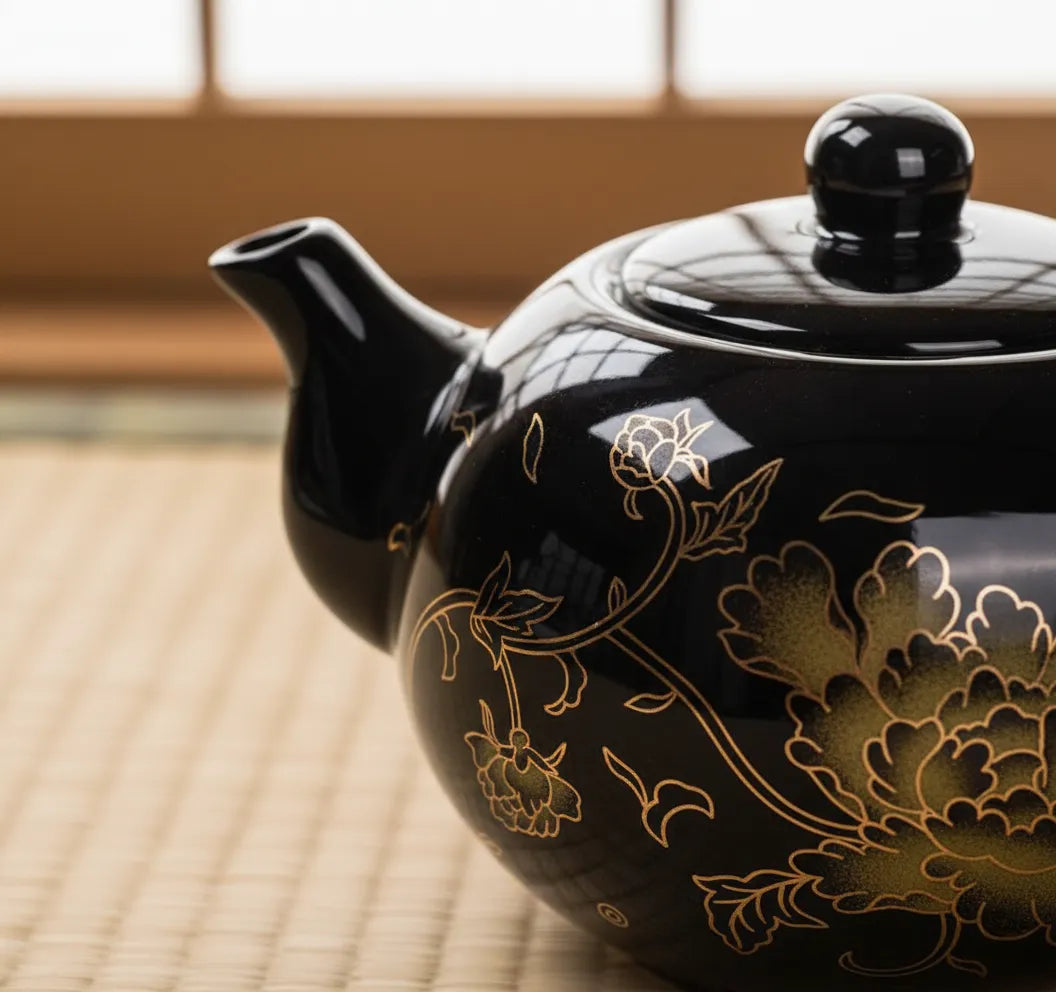 Théière Chinoise en Porcelaine Émaillée Fleur d’Or 200 ml