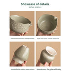 Set Matcha Fleur Sakura – Bol en Céramique Sculptée & Ustensiles Traditionnels