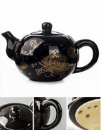 Théière Chinoise en Porcelaine Émaillée Fleur d’Or 200 ml