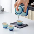 Service à Thé de Voyage Kungfu –Céramique & Gaiwan – Coffret Nomade pour Thé Gongfu