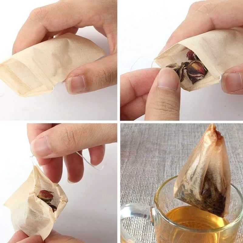 Sachets à Thé Jetables avec Cordon – 100 à 500 pcs – Filtres à Thé, Café & Épices