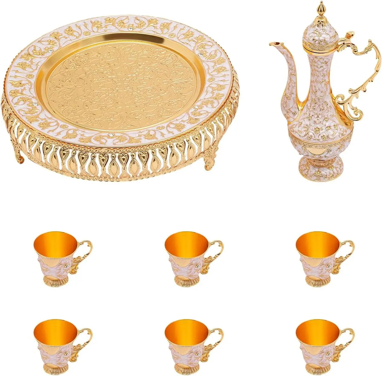 Service à thé Orientale de Luxe en Alliage Doré – Service Complet 250 ml