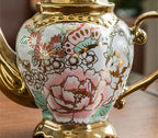 Théière Anglaise Dorée à Motifs Floraux Impériaux 900 ml