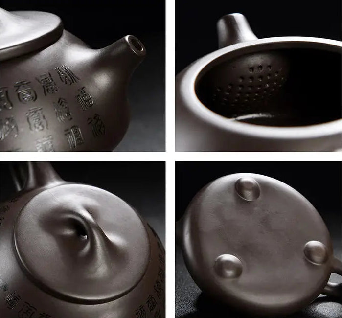 Théière japonaise Yixing – Céramique gravée 300 ml