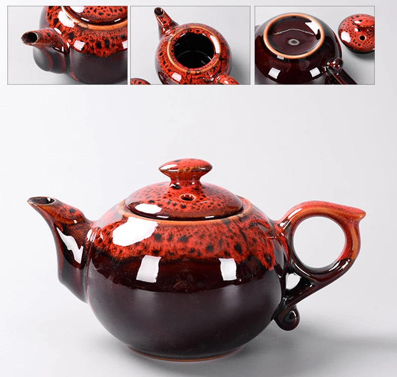 Théière Japonaise Gongfu Traditionnelle en Porcelaine Émaillée 200 ml