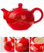 Théière Chinoise en Porcelaine Émaillée Fleur d’Or 200 ml