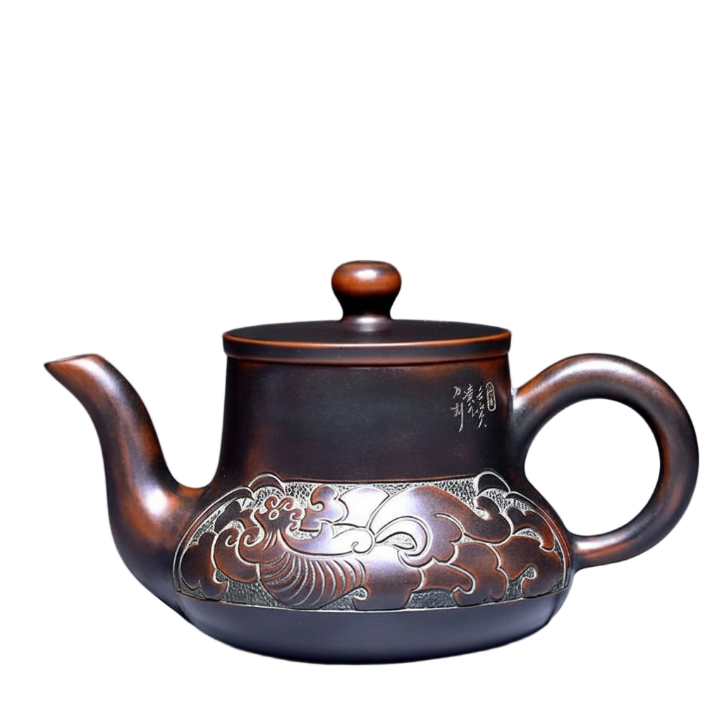 Théière Chinoise Yixing en Argile Zisha Sculptée 200 ml