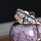 Contenant à thé en céramique – Style Raku artisanal