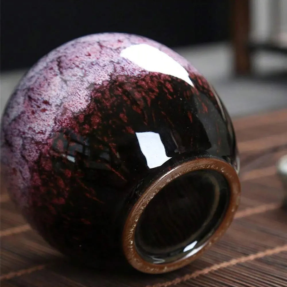 Contenant à thé en céramique – Style Raku artisanal