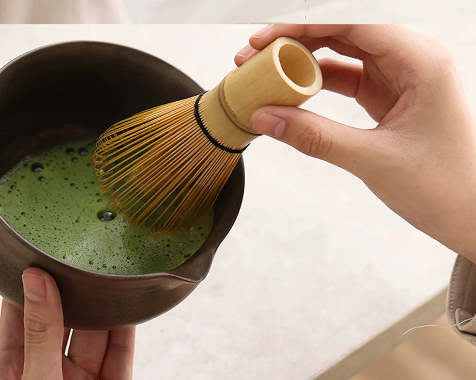 Set Matcha Japonais Traditionnel en Bambou & Céramique – Kit Complet débutant pour Cérémonie du Thé