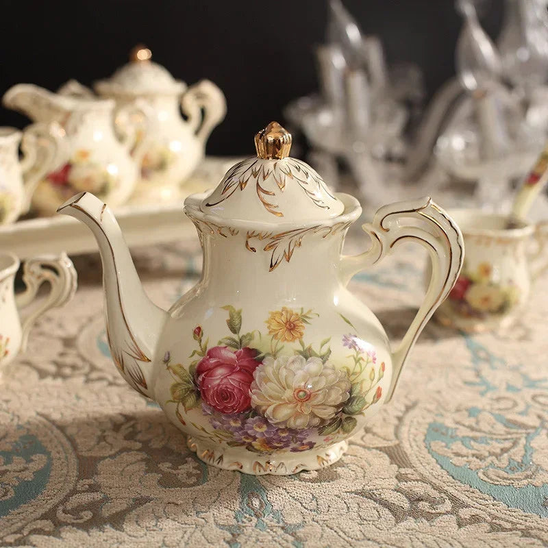 Théière Anglaise Vintage en Porcelaine Florale 900 ml