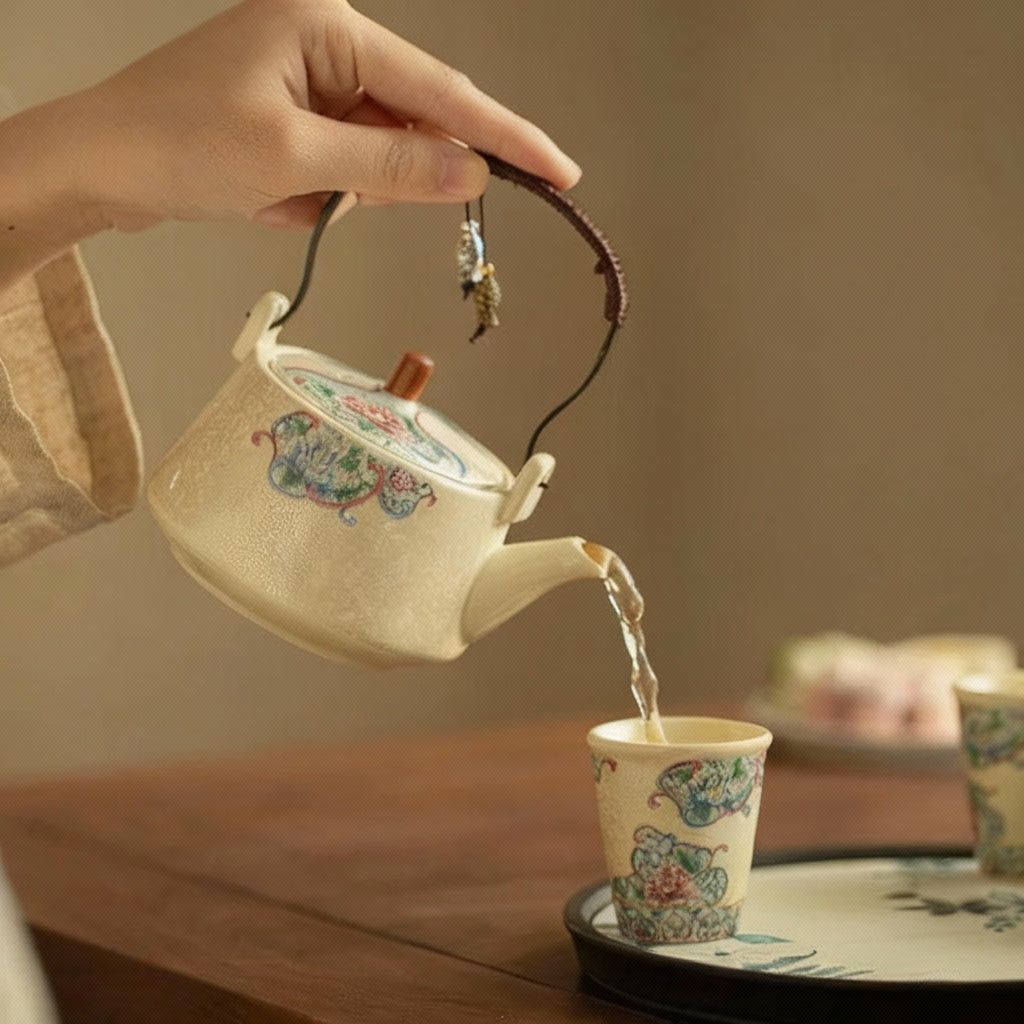 Service à Thé japonais – Set Complet Peint à la Main en Céramique