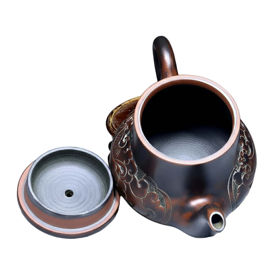 Théière Chinoise Yixing en Argile Zisha Sculptée 200 ml