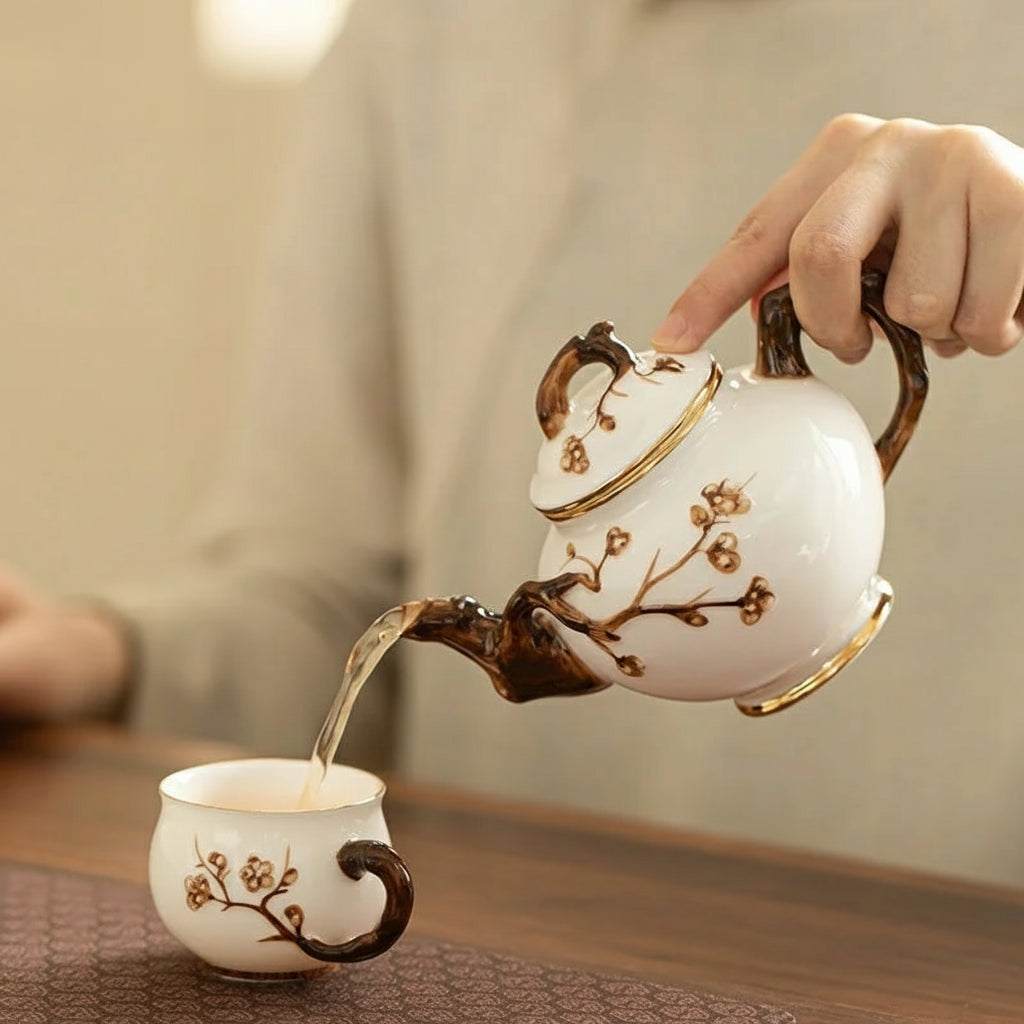 Théière Anglaise en Porcelaine Design Arbre 300 ml