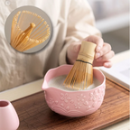 Set Matcha Fleur Sakura – Bol en Céramique Sculptée & Ustensiles Traditionnels
