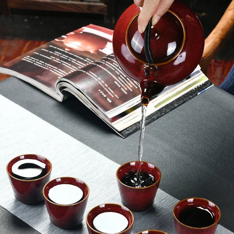 Service à Thé en Céramique – Théière 700 ml + 6 Tasses 150 ml