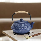 Théière japonaise en fonte – Bleu artisan – 900ml