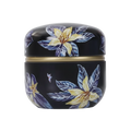 Petite boîte à thé florale noire en aluminium hermétique – Route du Thé
