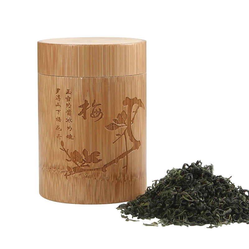 Boîte à thé en bambou gravée avec couvercle hermétique routeduthe