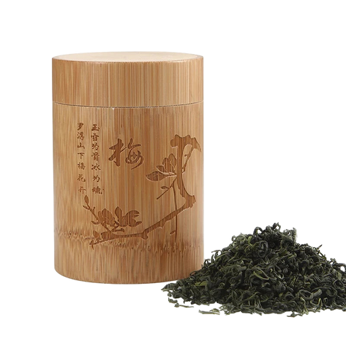 Boîte à thé en bambou gravée avec couvercle hermétique routeduthe