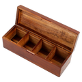 Boîte à thé en bois avec 4 compartiments