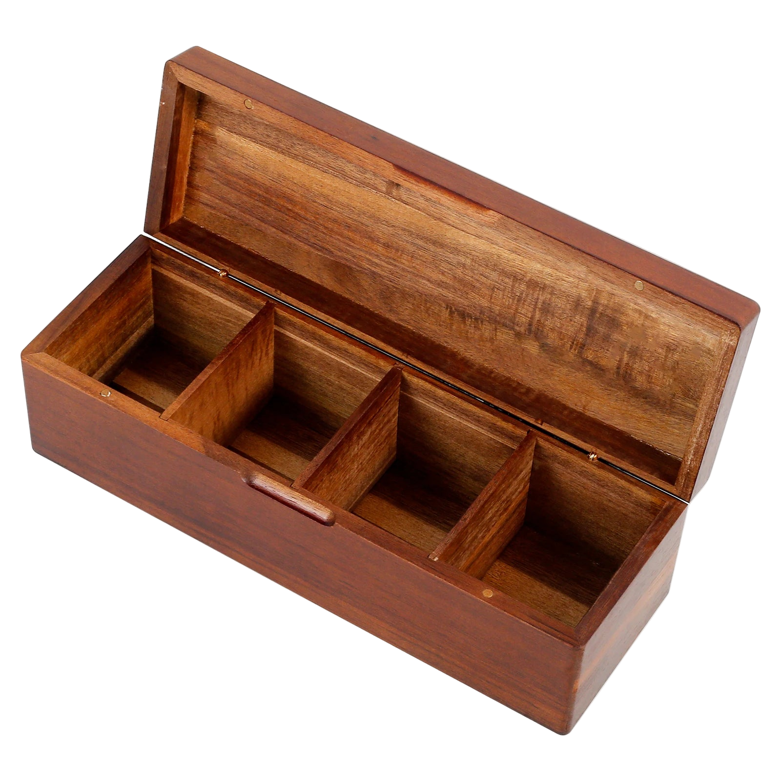 Boîte à thé en bois avec 4 compartiments
