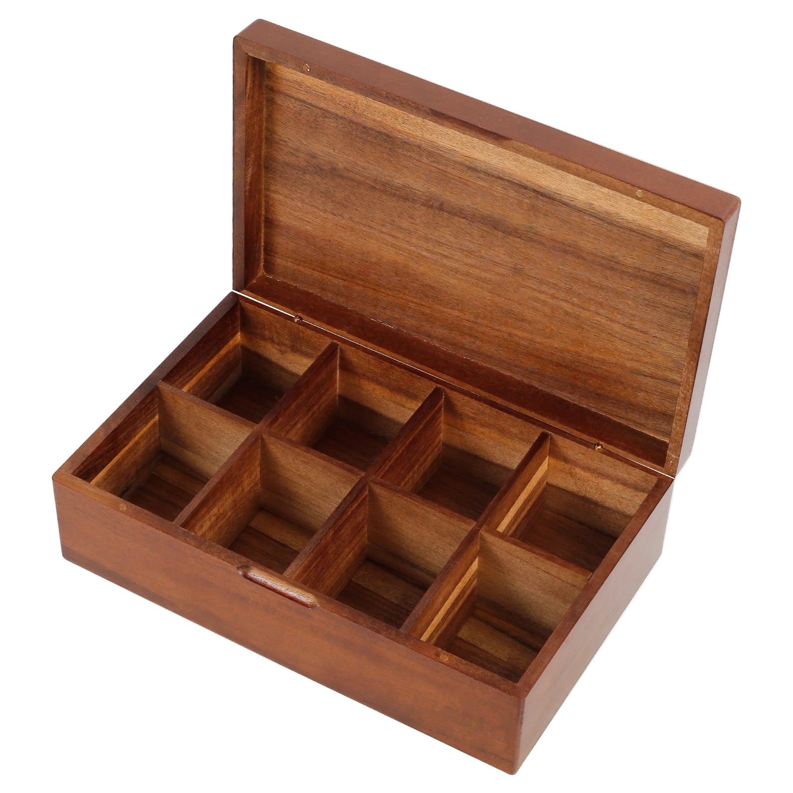 Boîte à thé en bois avec 8 compartiments