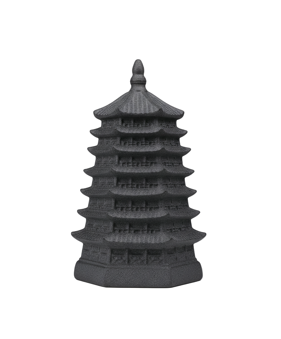 Boîte à thé pagode noire en céramique – Route du Thé