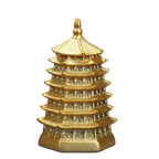 Boîte à thé pagode couleur or en céramique – Route du Thé