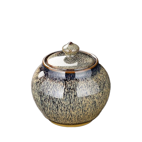 Boîte à thé en porcelaine beige décorative – Route du Thé