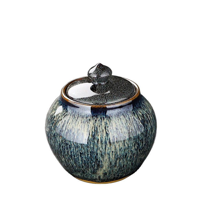 Boîte à thé en porcelaine bleu clair artisanale – Route du Thé