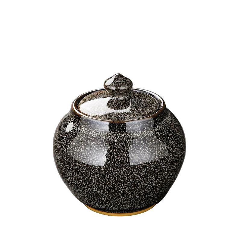 Boîte à thé en porcelaine noire émaillée – Route du Thé