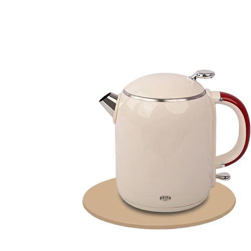 Bouilloire électrique beige 1L, design moderne cylindrique