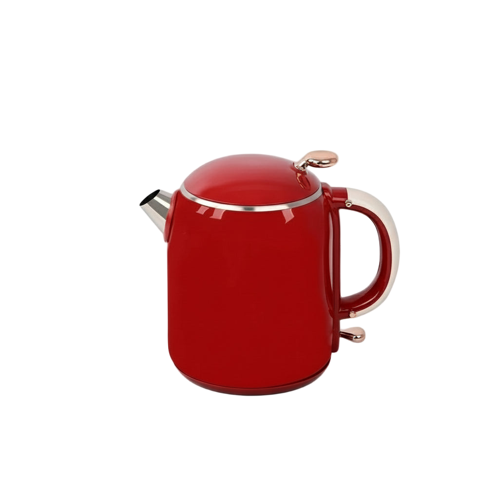 Bouilloire électrique rouge 1L, design moderne cylindrique