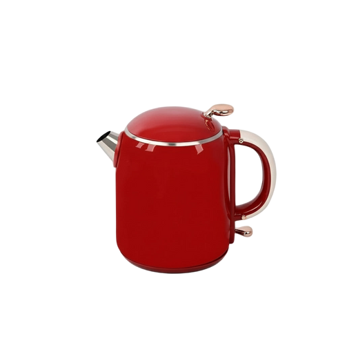 Bouilloire électrique rouge 1L, design moderne cylindrique