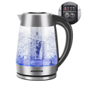 Bouilloire électrique en verre AIGOSTAR 1,7 L avec contrôle de température et LED colorée.