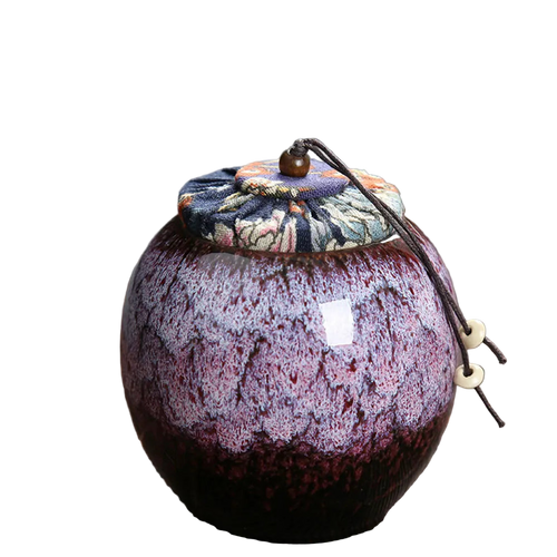 Contenant à thé en céramique rose, pot artisanal pour conservation du thé – Route du Thé