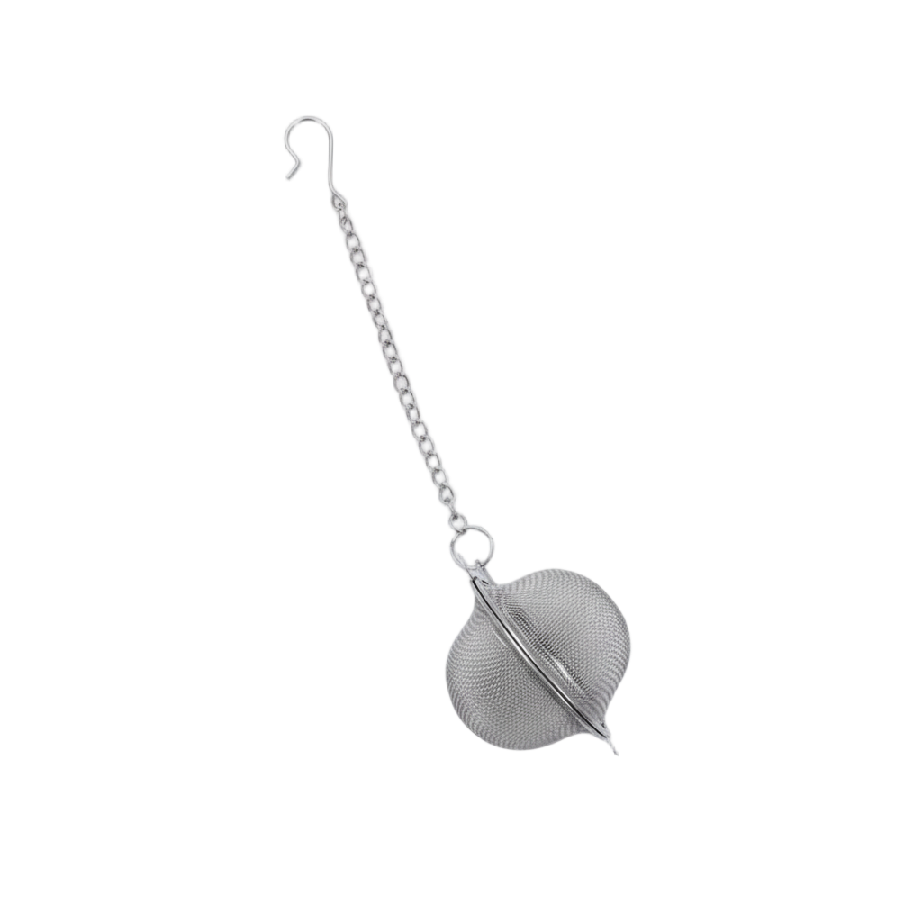 Infuseur à thé inox en forme de boule avec chaîne – Route du Thé