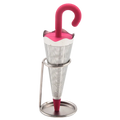 Filtre à thé parapluie rose en silicone et acier