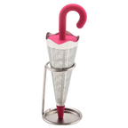 Filtre à thé parapluie rose en silicone et acier