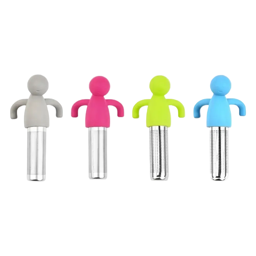 Filtre à thé personnage en silicone et inox – Route du Thé