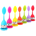 Filtre à thé en silicone en forme de feuille avec filtre inox