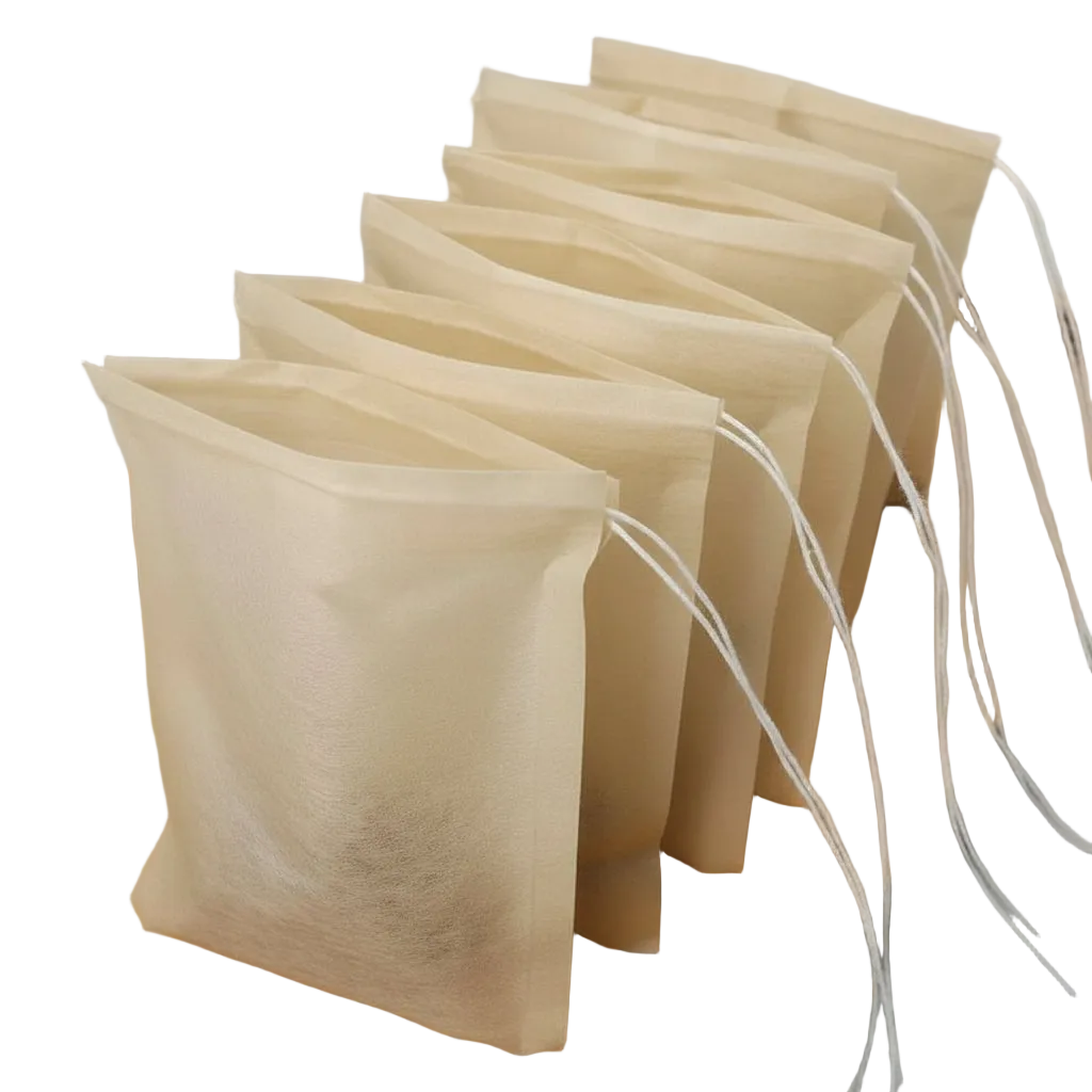 Sachets à thé jetables avec cordon en papier filtrant naturel pour thé en vrac