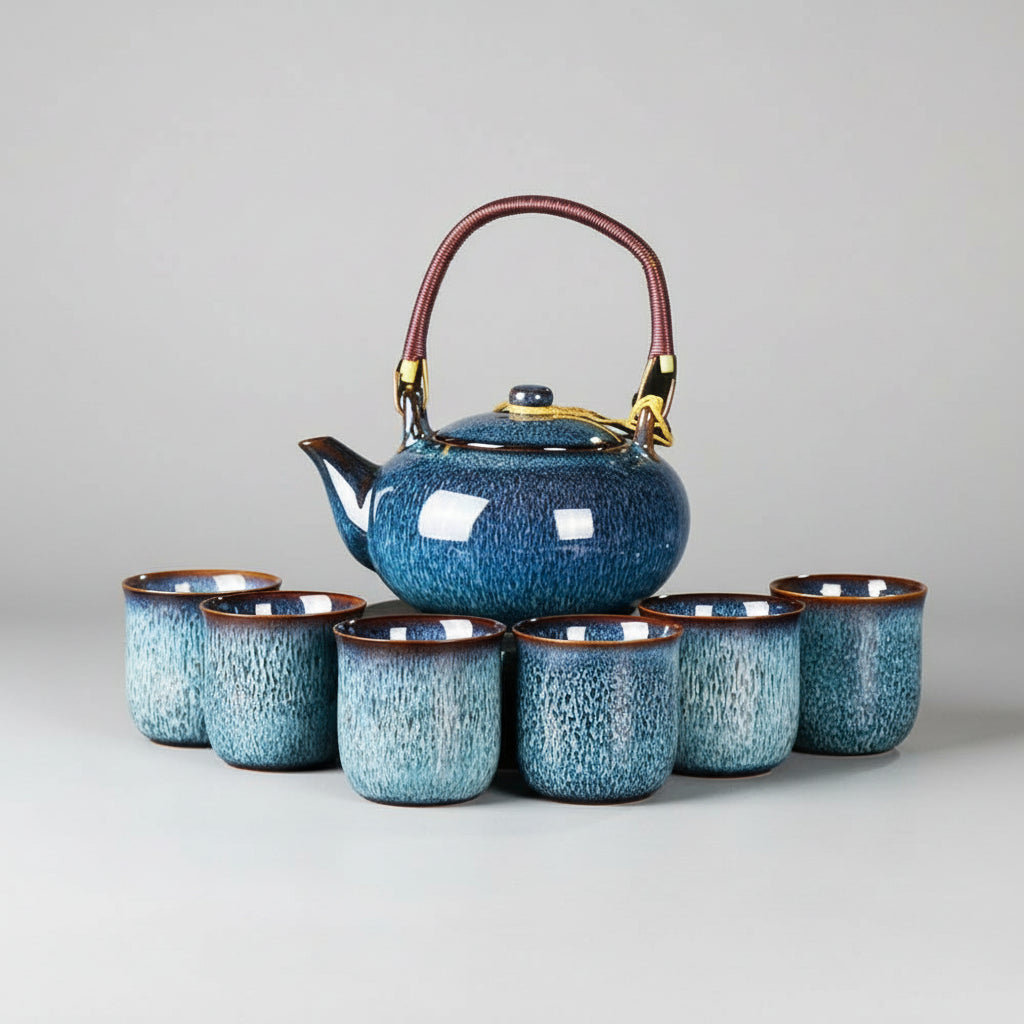 Set de thé bleu en céramique Kiln Change – théière 700 ml