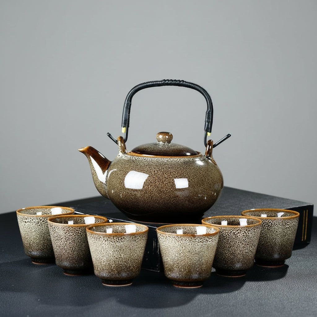 Service à thé marron en céramique Kiln – théière 700 ml