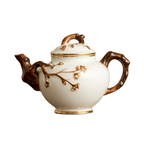 Théière anglaise en porcelaine blanche avec poignée sculptée en forme de branche, 300 ml.