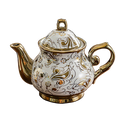 Théière anglaise en porcelaine blanche avec décor doré, 900 ml.