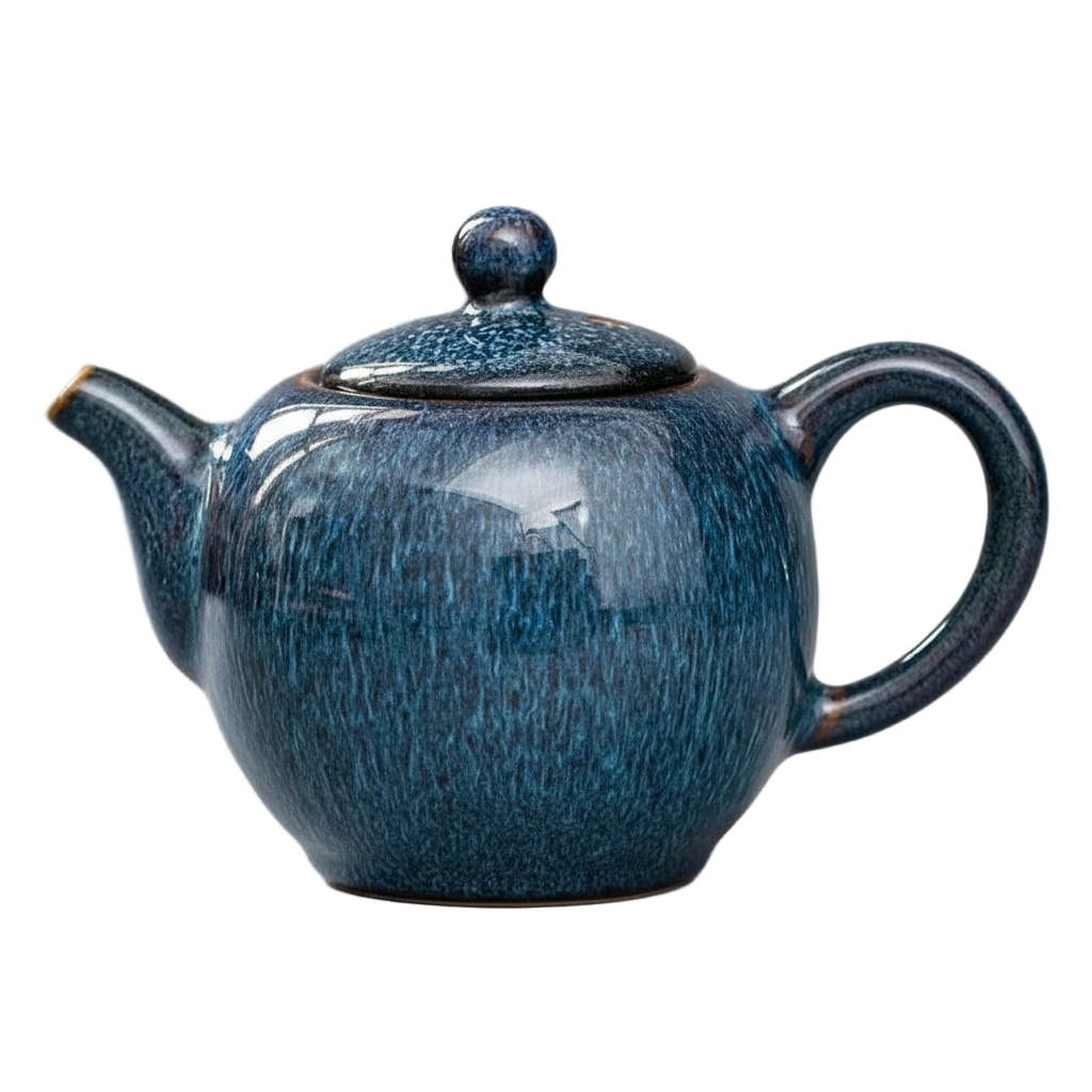 Théière chinoise bleue en céramique émaillée 300 ml – infusion Gongfu Cha